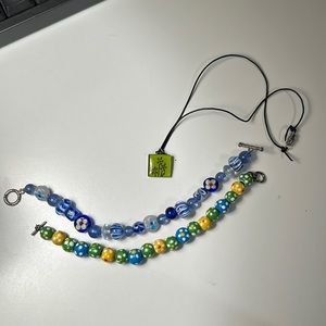 Spring Flower Jewelry Bundle one necklace 2 bracelets